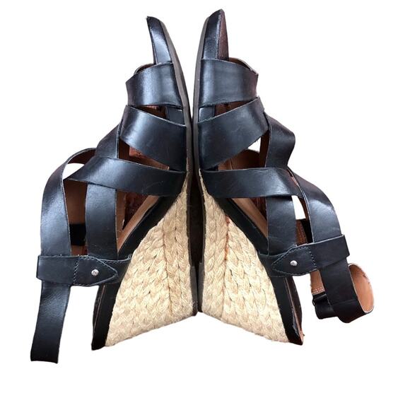 Clarks black leather strappy wedge sandals 9.5 - Picture 8 of 8